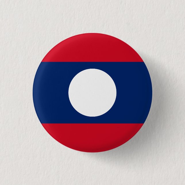 Flag of Laos 3 Cm Round Badge (Front)