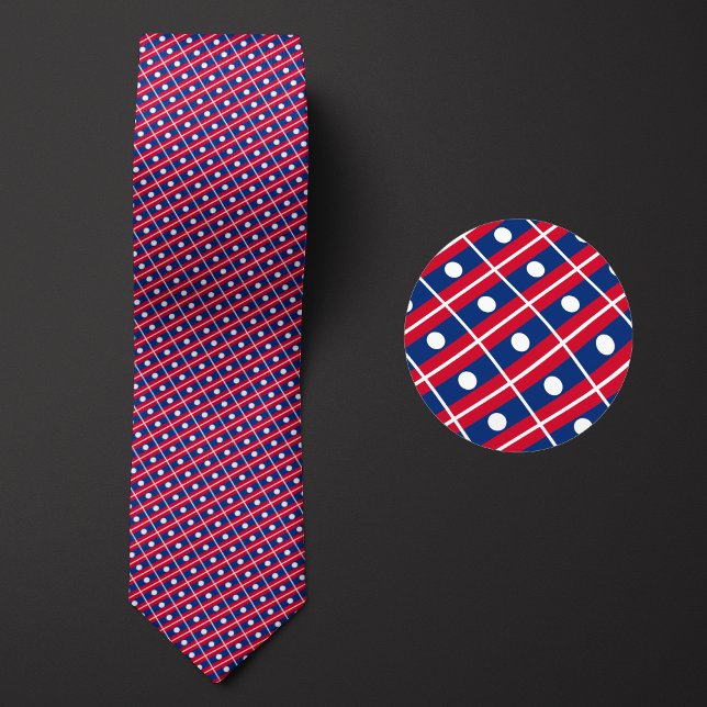 Flag of Laos Pattern Tie (Creator Uploaded)