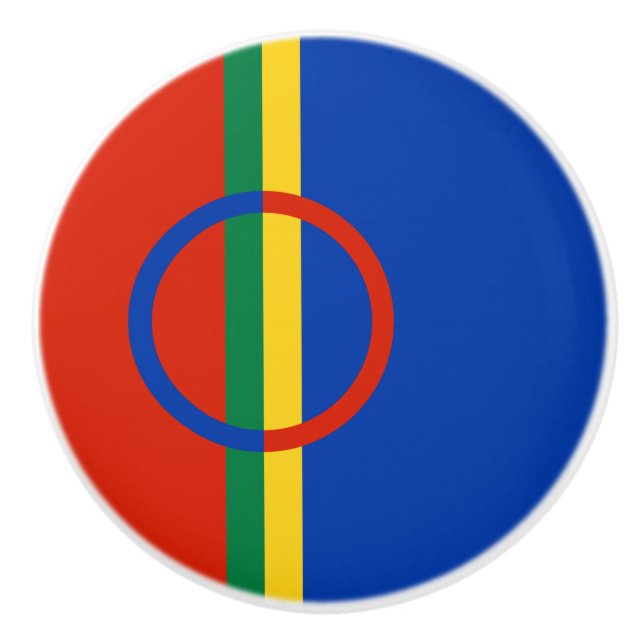 Flag of Lapland (Christmas) (Sami) (Laplander) Ceramic Knob (Front)