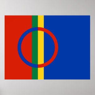 Flag of Lapland (Christmas) (Sami) (Laplander) Poster