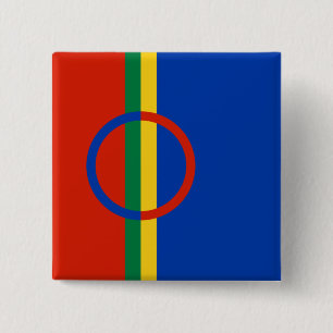 Flag of Lapland (Sápmi) 15 Cm Square Badge