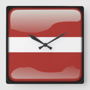 Flag of Latvia Square Wall Clock