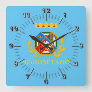 Flag of Lazio (Italy)  Square Wall Clock
