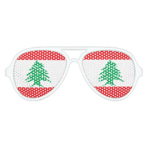 Flag of Lebanon, Fun Lebanese Flag Aviator Sunglasses