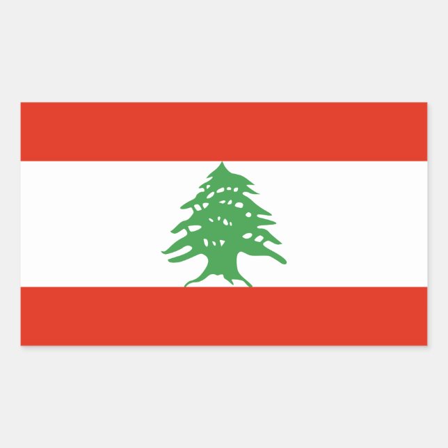 Flag of Lebanon Rectangular Sticker (Front)