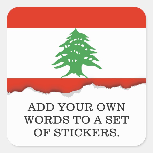 Flag of Lebanon Square Sticker (Front)
