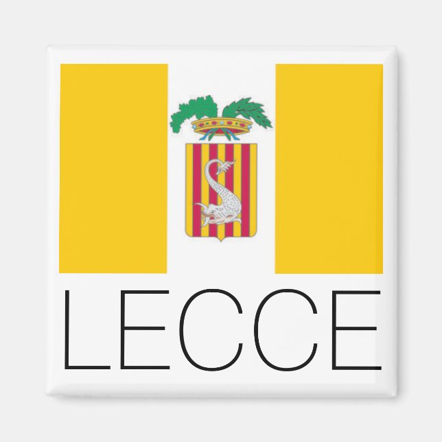 Flag of Lecce, Apulia (Italy) Magnet (Front)