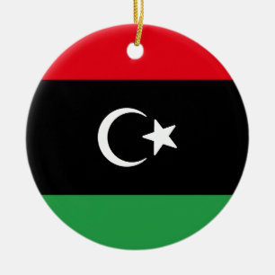Flag of Libya Ceramic Tree Decoration