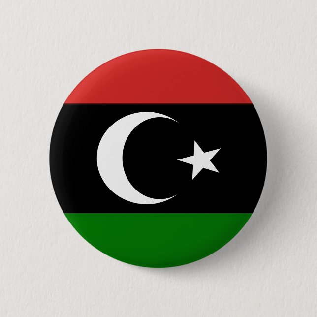 Flag of Libya pre-1977 6 Cm Round Badge (Front)