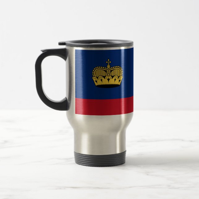 Flag of Liechtenstein Travel/Commuter Mug (Left)