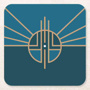 Flag of Lincoln, Nebraska Square Paper Coaster