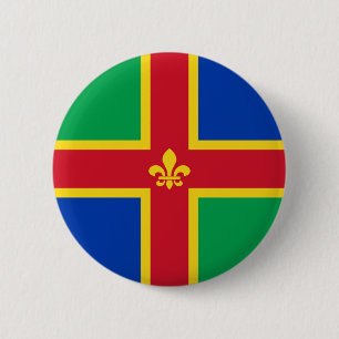 Flag of Lincolnshire 6 Cm Round Badge