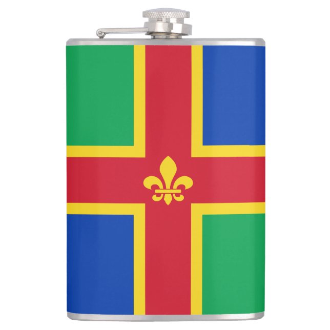 Flag of Lincolnshire Hip Flask (Front)