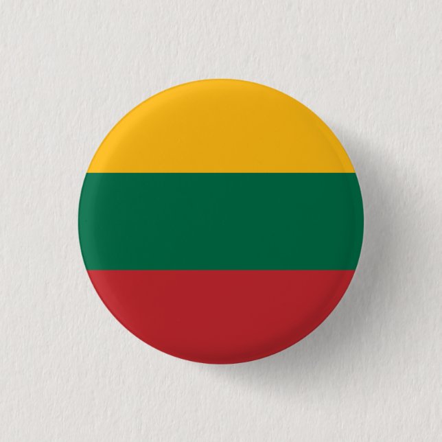 Flag of Lithuania 3 Cm Round Badge (Front)