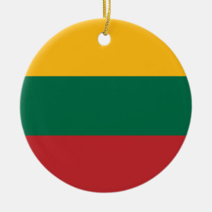 Flag of Lithuania Ceramic Tree Decoration