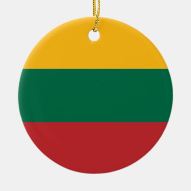 Flag of Lithuania Ceramic Tree Decoration (Front)