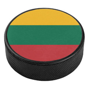 Flag of Lithuania Hockey Puck