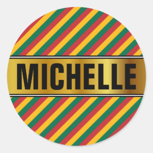Flag of Lithuania Inspired Coloured Stripes Classic Round Sticker