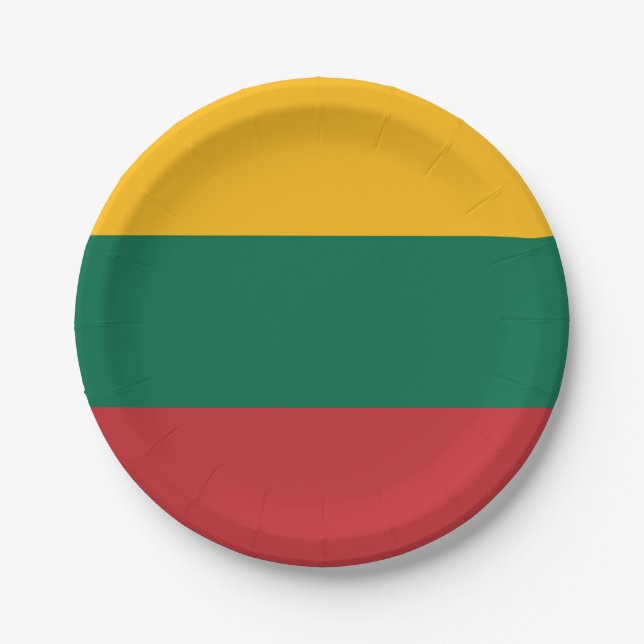 Flag of Lithuania Paper Plate (Front)