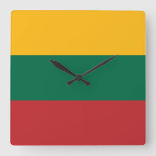 Flag of Lithuania Square Wall Clock
