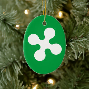 Flag of Lombardia Ceramic Tree Decoration