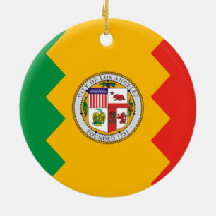 Flag of Los Angeles (California, USA) Ceramic Tree Decoration