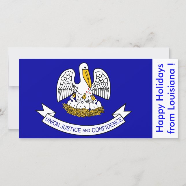 Flag of Louisiana, Happy Holidays from U.S.A. Holiday Card (Front)
