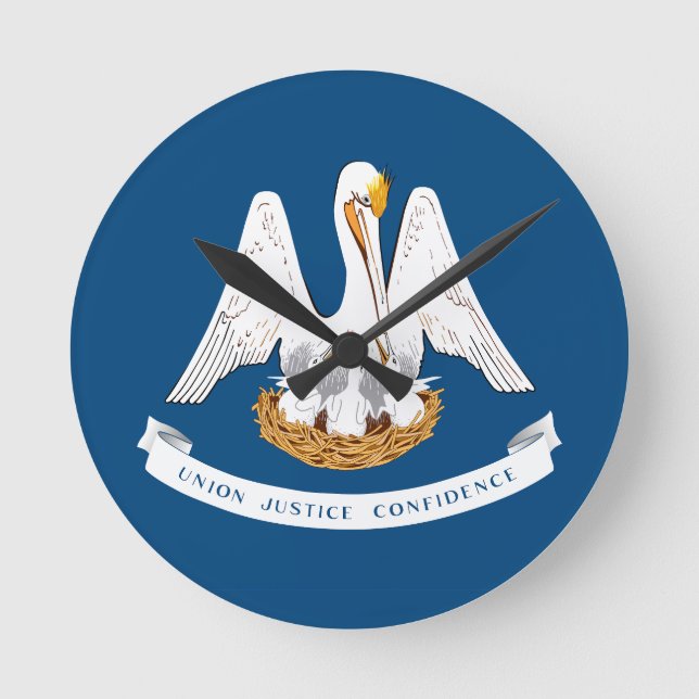 Flag of Louisiana Round Clock (Front)