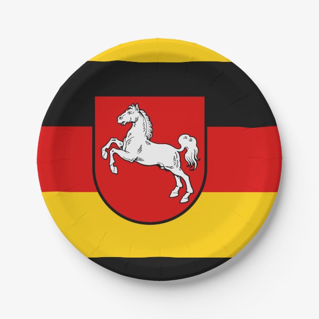 Flag of Lower Saxony Paper Plates (Front)