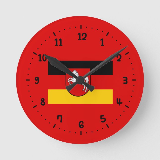 Flag of Lower Saxony Square Wall Clock (Front)