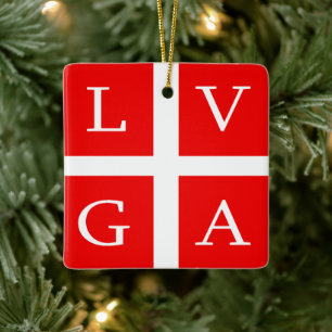 Flag of Lugano, Switzerland Ceramic Ornament