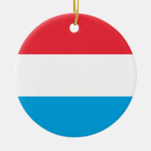 Flag of Luxembourg Ceramic Tree Decoration