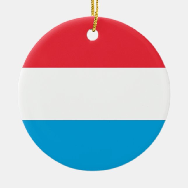 Flag of Luxembourg Ceramic Tree Decoration (Front)