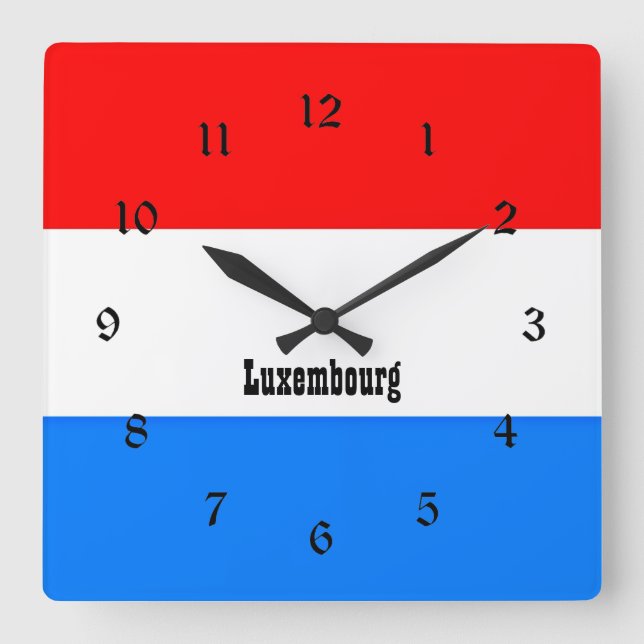 Flag of Luxembourg, custom design Square Wall Clock (Front)