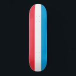 Flag of Luxembourg Skateboard<br><div class="desc">This design features the national flag of Luxembourg (officially the Grand Duchy of Luxembourg), which is a landlocked country in Western Europe. It is bordered by Belgium to the west and north, Germany to the east and France to the south. The capital of Luxembourg is Luxembourg City, which is one...</div>