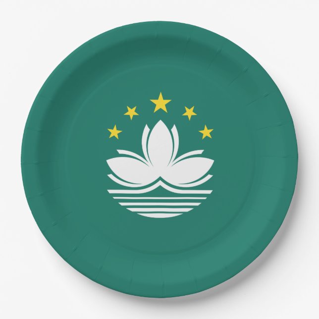 Flag of Macau (Chinese Region) Paper Plate (Front)