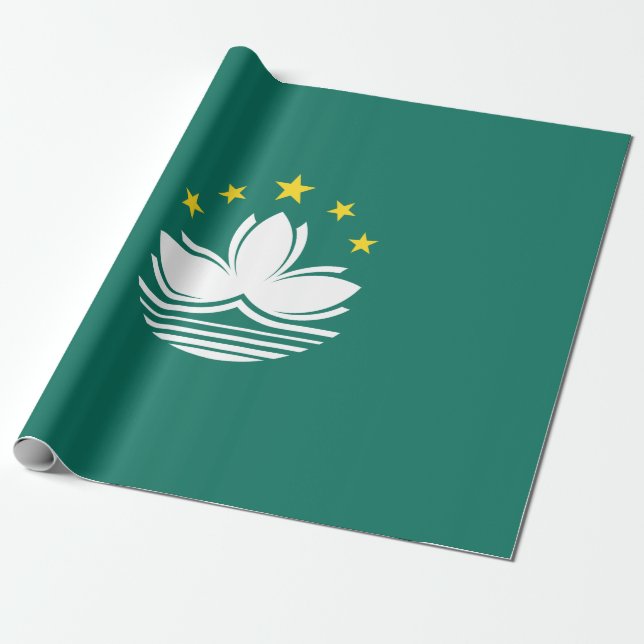 Flag of Macau (Chinese Region) Wrapping Paper (Unrolled)