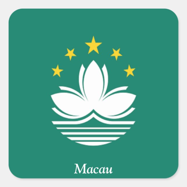 Flag of Macau Square Sticker (Front)