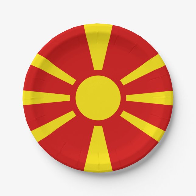 Flag of Macedonia Paper Plates (Front)
