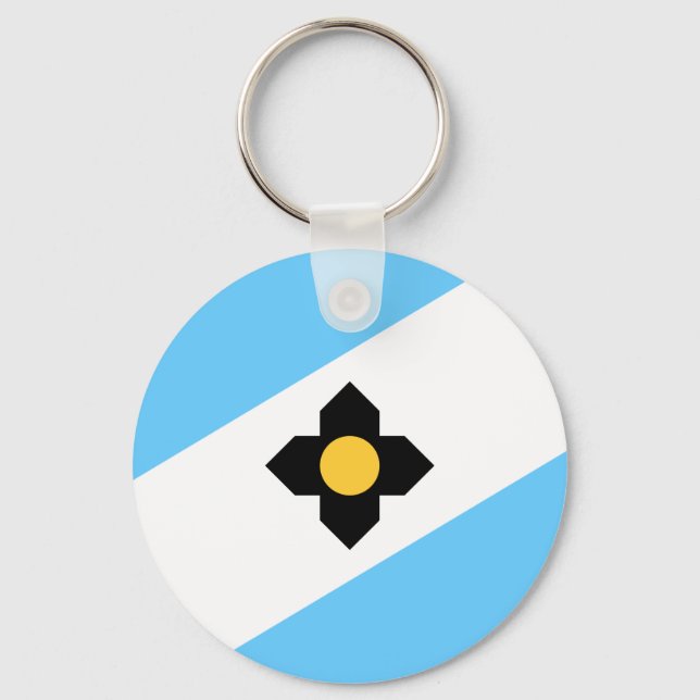 Flag of Madison, Wisconsin Keychain (Front)