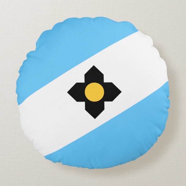 Flag of Madison, Wisconsin Round Cushion (Front)