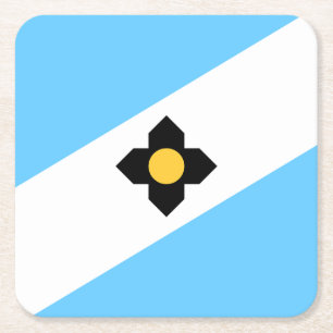 Flag of Madison, Wisconsin Square Paper Coaster