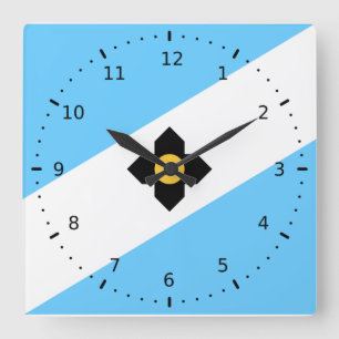 Flag of Madison, Wisconsin Square Wall Clock