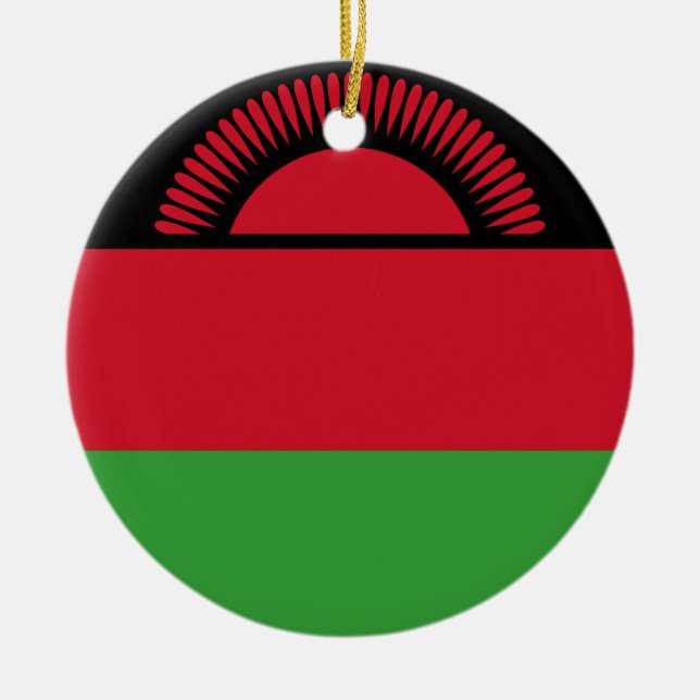 Flag of Malawi Ceramic Tree Decoration (Front)