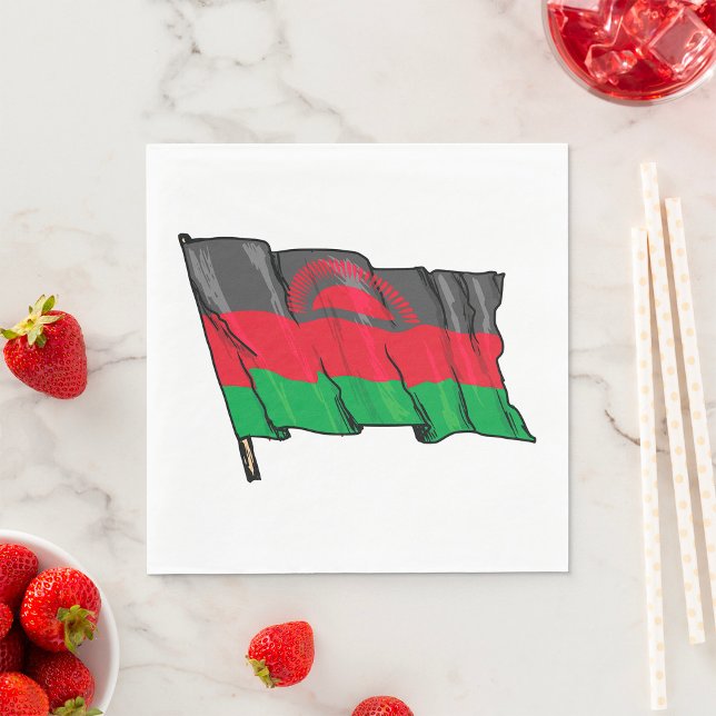 Flag Of Malawi Napkin (Creator Uploaded)