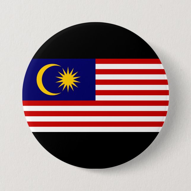 Flag of Malaysia 7.5 Cm Round Badge (Front)