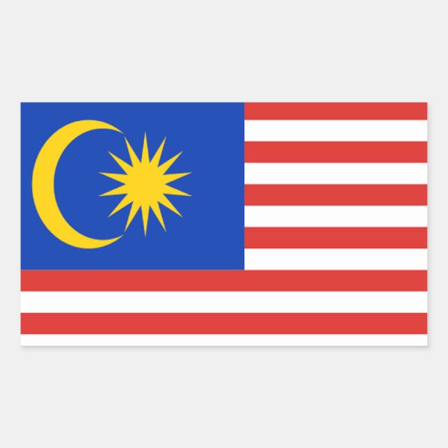 Flag of Malaysia Rectangular Sticker (Front)