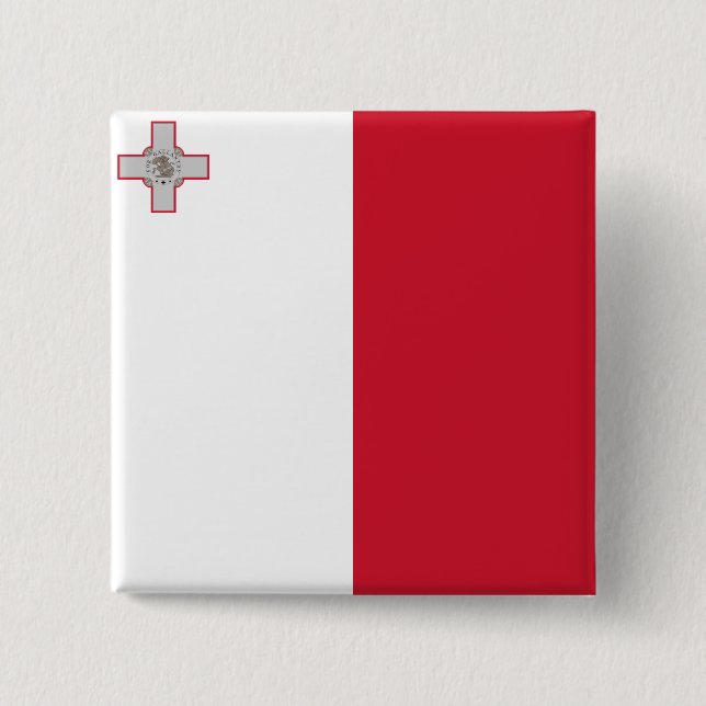 Flag of Malta 15 Cm Square Badge (Front)