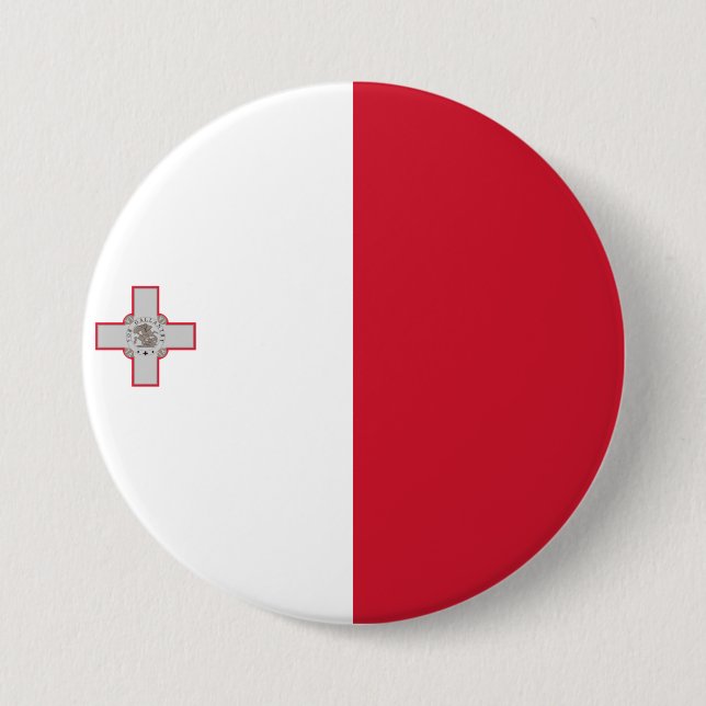 Flag of Malta 7.5 Cm Round Badge (Front)