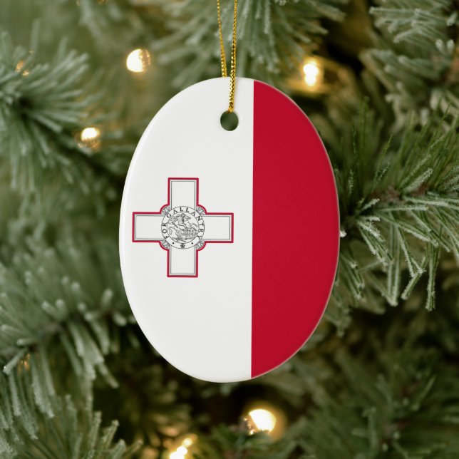 Flag of Malta Ceramic Tree Decoration (Tree)